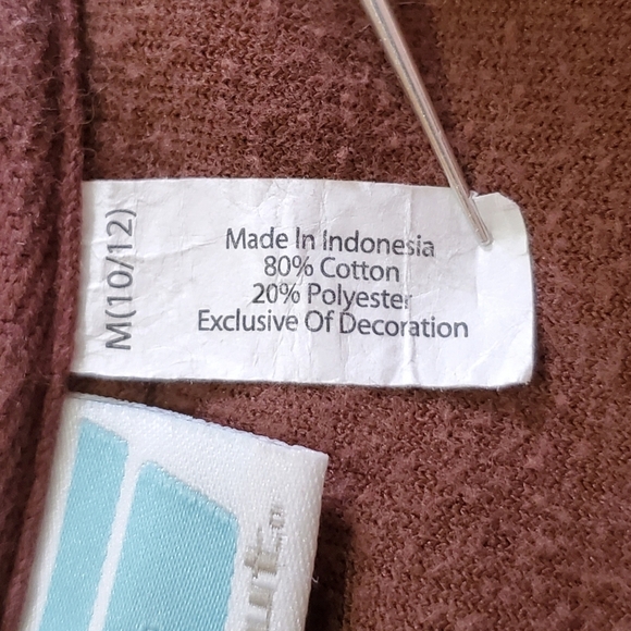 2413 * Sideout Embroidered Rose Velour Zip Jacket Brown Size M (10/12) Y2K - Picture 4 of 14